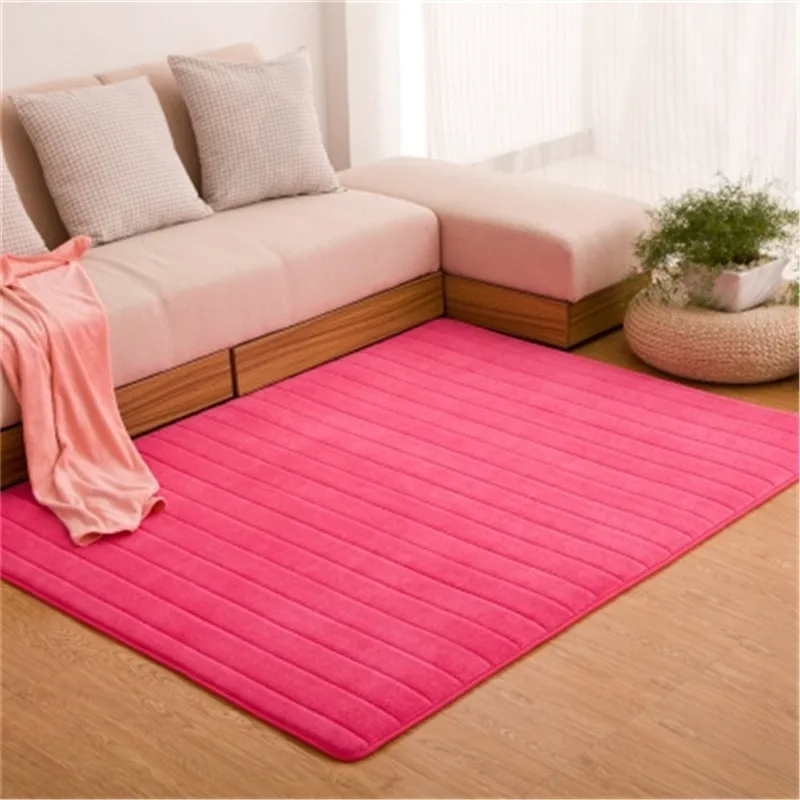 Ultra Soft Thick Memory Foam Absorbent Coral Fleece Fabric Area Rugs