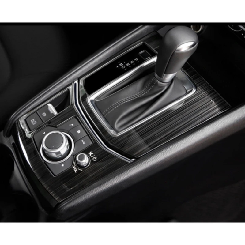 1set Titanium Interior Gear Shift Frame Cover Trim For  CX-5 CX5 2017-2018