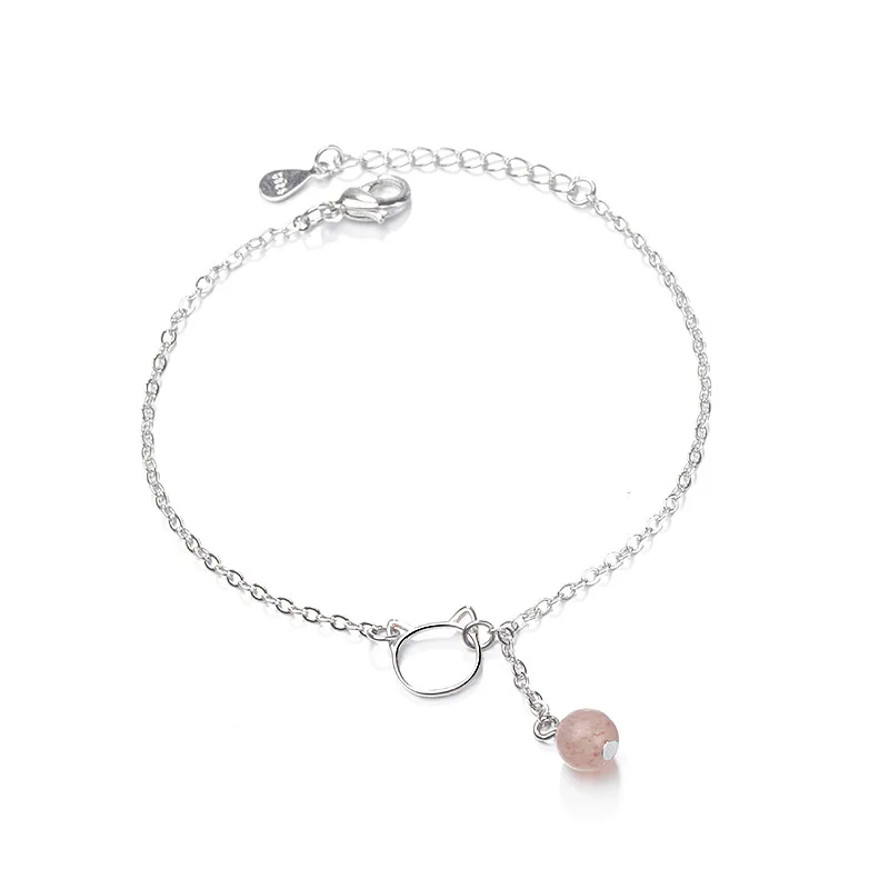 Одежда высшего качества классический красивый милый кот Натуральный камень Для женщин Браслеты открытая настроить женские браслеты подарок, Прямая HY4448