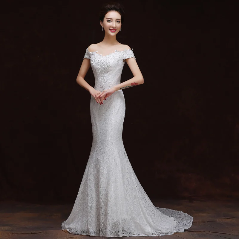 Offerta Calda Sexy Bianco E Rosso Del Merletto Del Cheongsam Vestito Migliore Mermaid Tailing Abiti Da Sposa Cinese Abito Da Sposa Vestido Orientale Robe Qi Pao February 2021