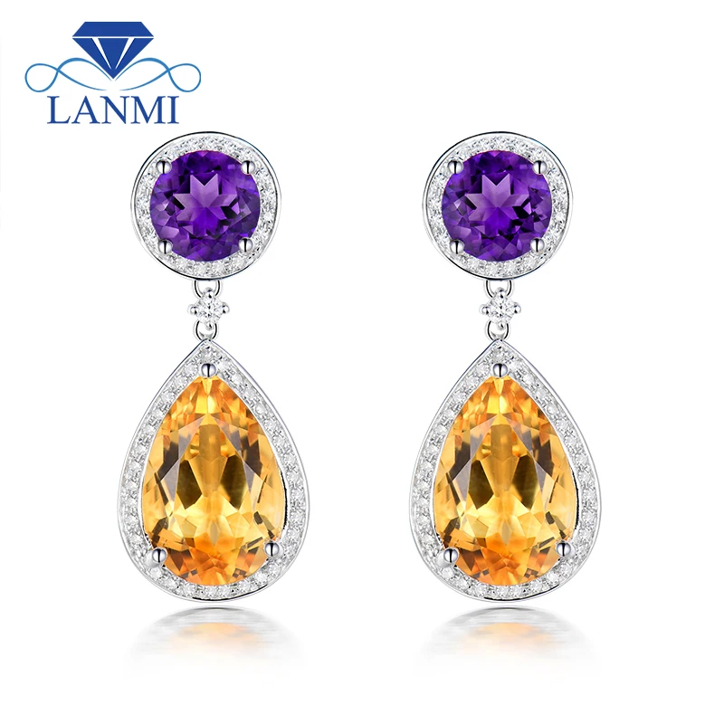 amethyst and citrine earrings