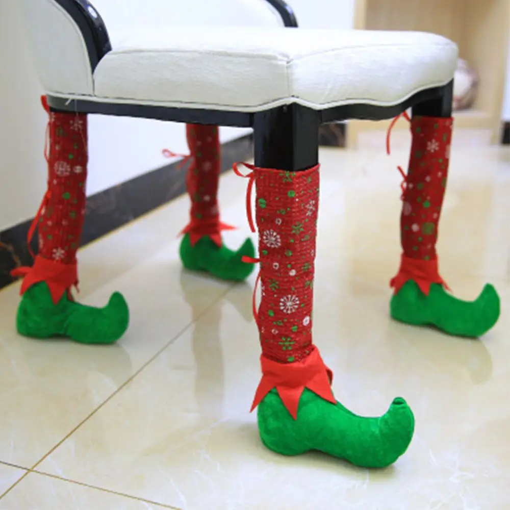 Креативный 1 шт. стул для ног стол для ног рукав мебель для ног Защитные Чехлы рождественские украшения мебель для ног