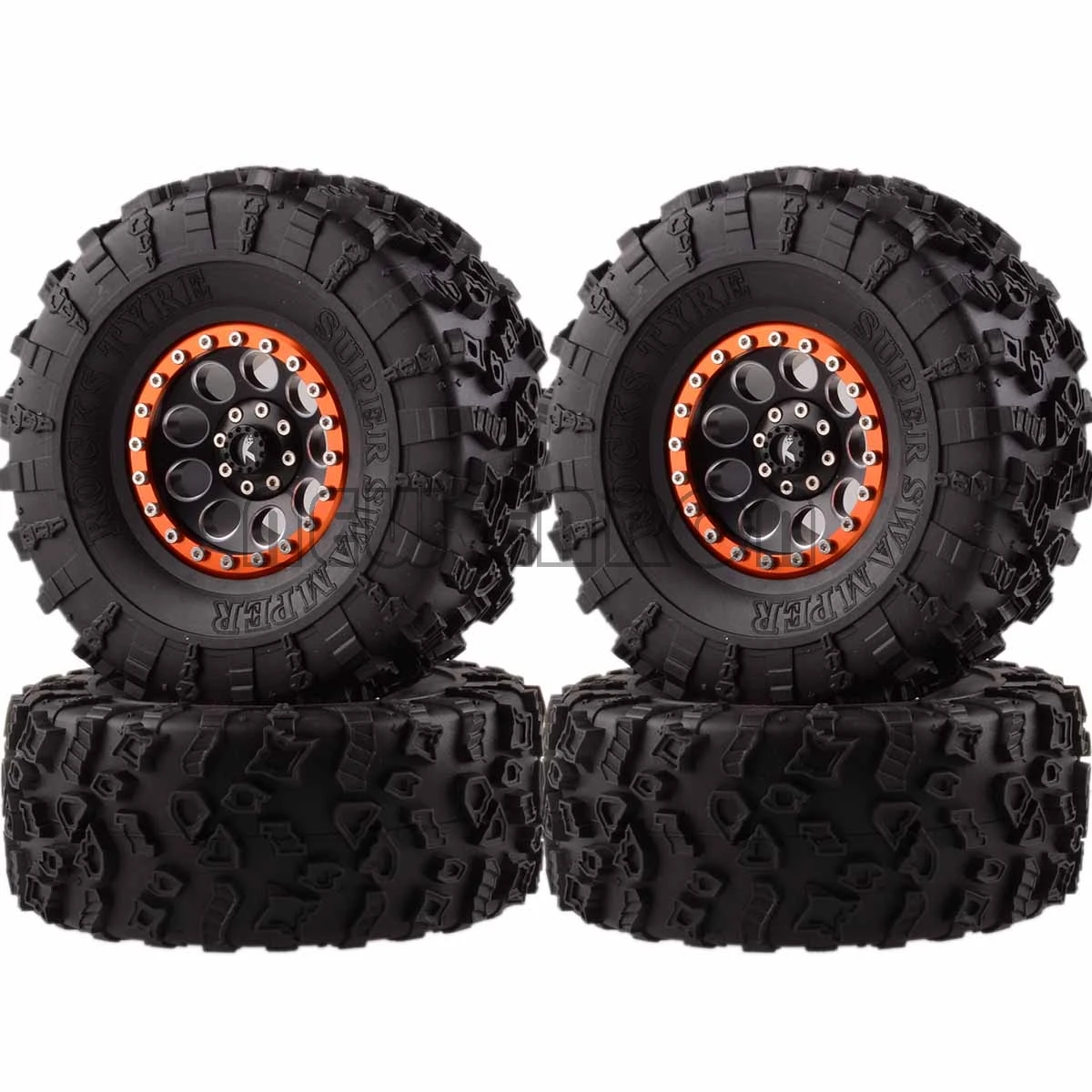 Новые ENRON 4P алюминиевые 2," Beadlock колеса и 132 мм шины для RC 1/10 модели Axial Yeti/Wraith RC Гусеничный - Цвет: BLACK-ORANGE