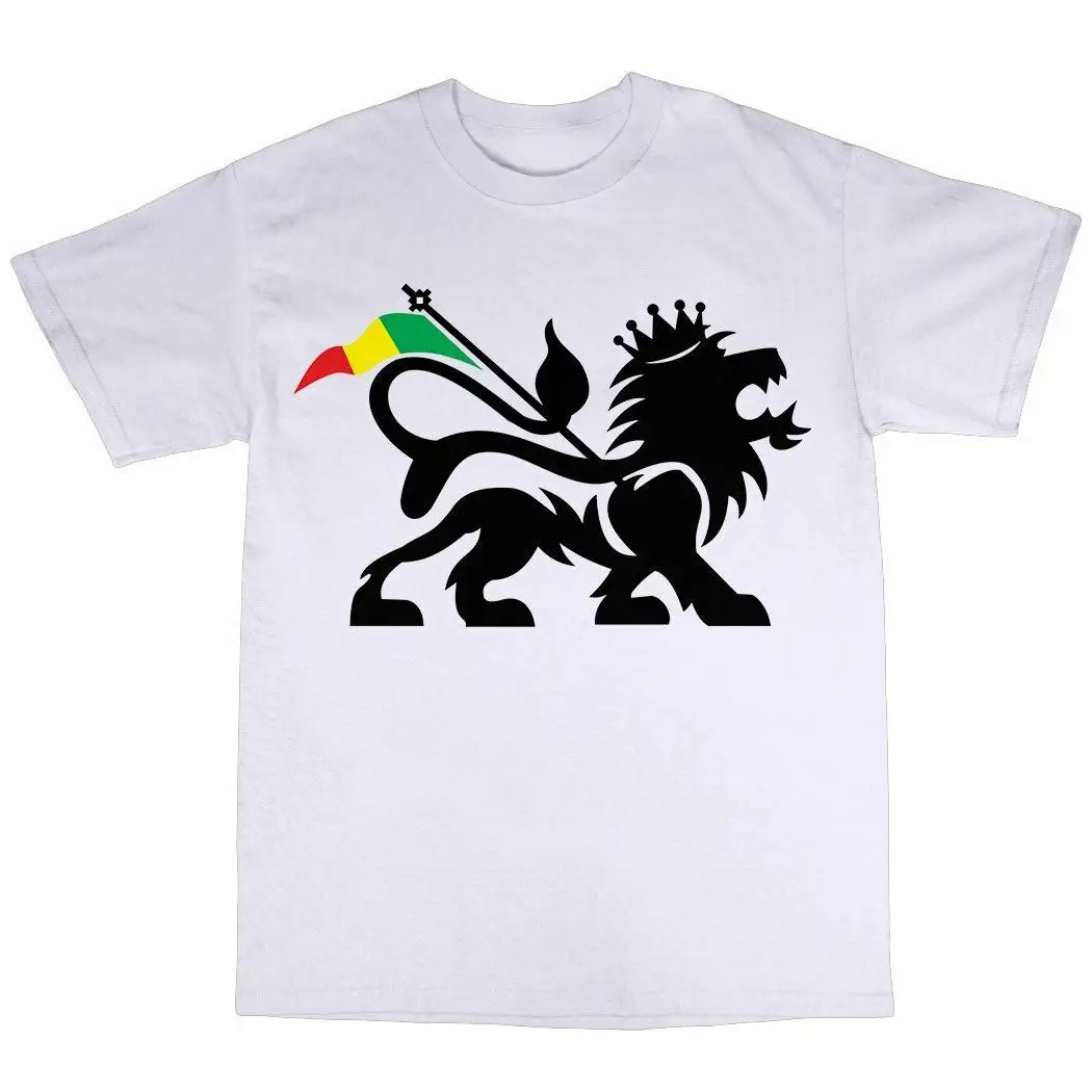 Rasta Rastafarian Leon T-Shirt 100% Cotton Haile Selassie Rastafari Hip Hop Tee Shirt NEW ARRIVAL tees 2019 fashion t shirt | Мужская