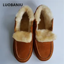 Новинка года; кожаная обувь; мужские зимние ботинки; уличные ботинки с мехом; Водонепроницаемая Мужская зимняя обувь; большие размеры 39-47