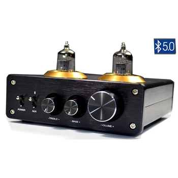HiFi 6J1 Tube Amplifier Preamplifier Bluetooth 5.0 Preamp AMP With Treble Bass Tone Adjustment Home Sound Theater aiyima tube amplifier preamp hifi 6j1 tube preamplifier board with ne5532 tone 12v power supply