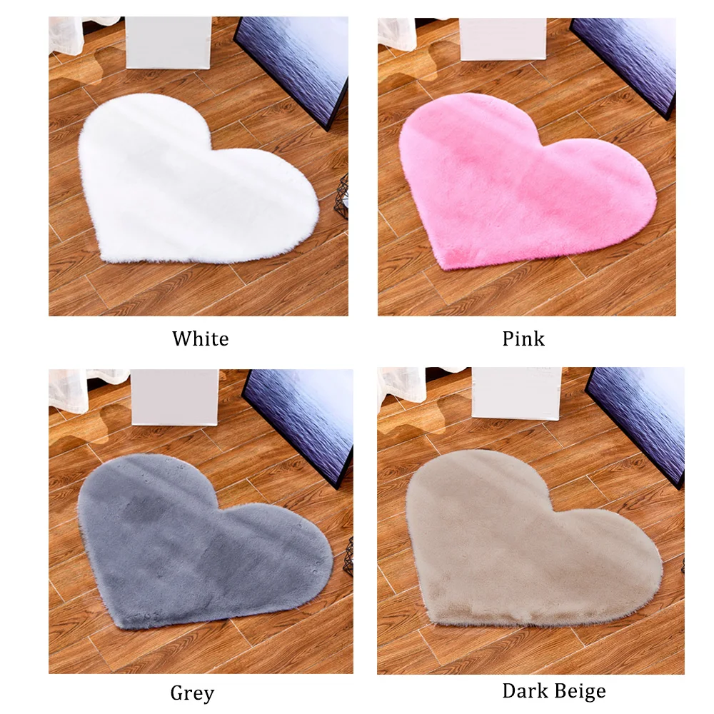 Для гостиной, спальни, Декор, Ультра мягкий декоративный ковер в форме сердца, искусственный кроличий мех, ковер, Нескользящие коврики