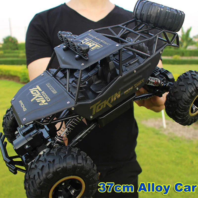 

1:12 Large 38cm Golden Alloy RC Cars 4WD Radio Control LED Light Toys Trucks Off-Road RC Cars Toys for Children Christmas Gifts