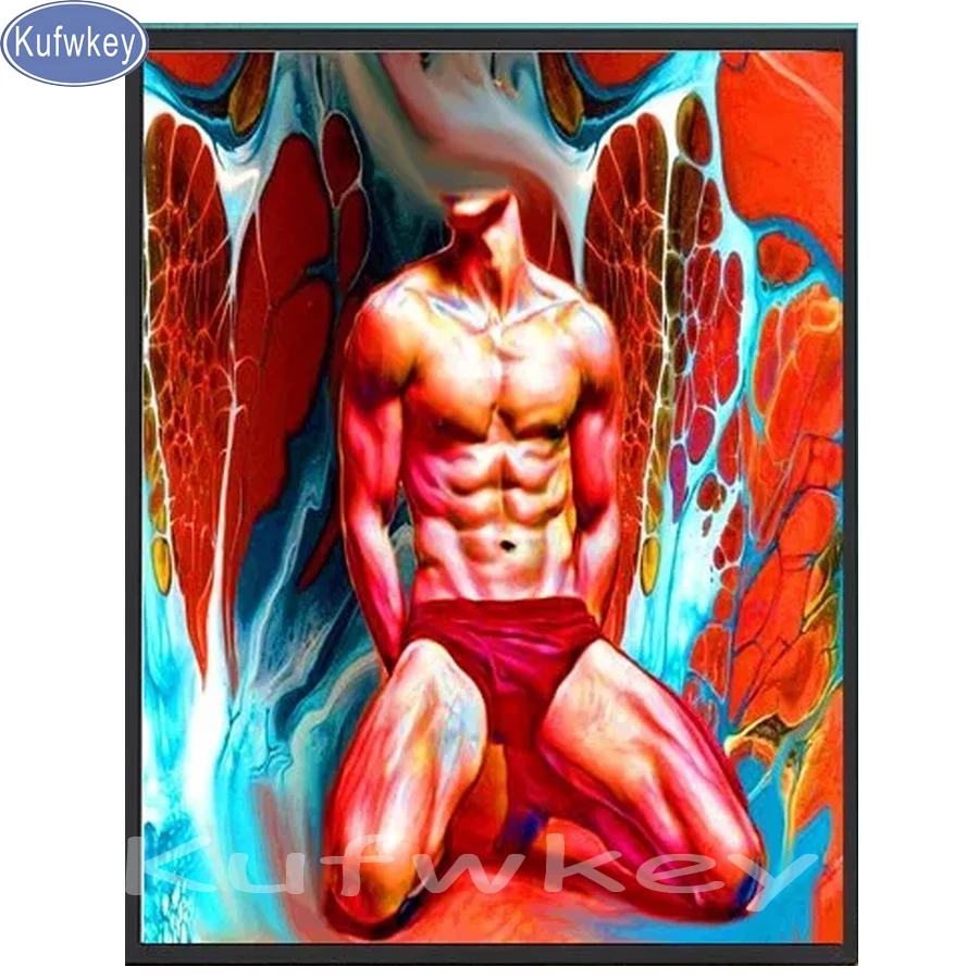Полноразмерная Алмазная вышивка Kufwkey 5D алмазная живопись для геев мужчин 3d