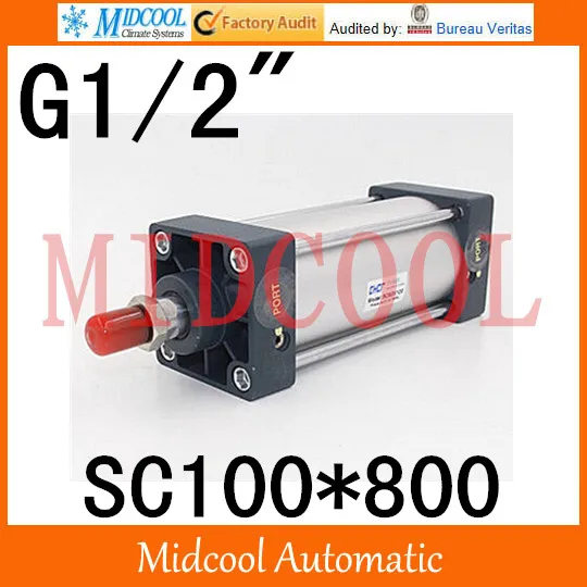 

Sc series standard Adjustable cylinder SC100*800 single thread rod double-acting cylinder port 1/2