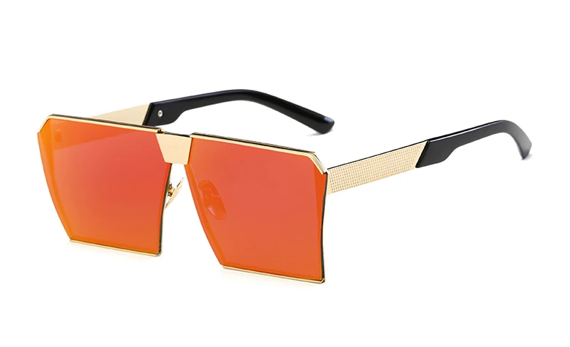 Новинка, солнцезащитные очки es для женщин и мужчин, негабаритные квадратные стекла es UV400, градиентные винтажные брендовые дизайнерские оправы для очков без оправы - Цвет линз: red mirror