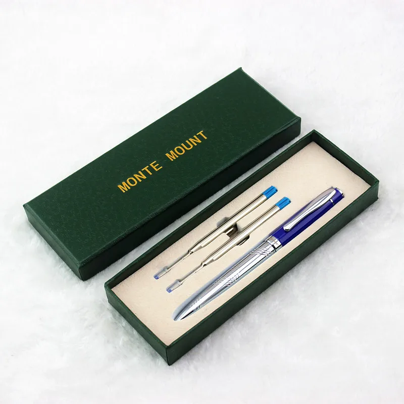 

MONTE MOUNT Matte black and silver Ballpoint Pen, Business Cufflinks