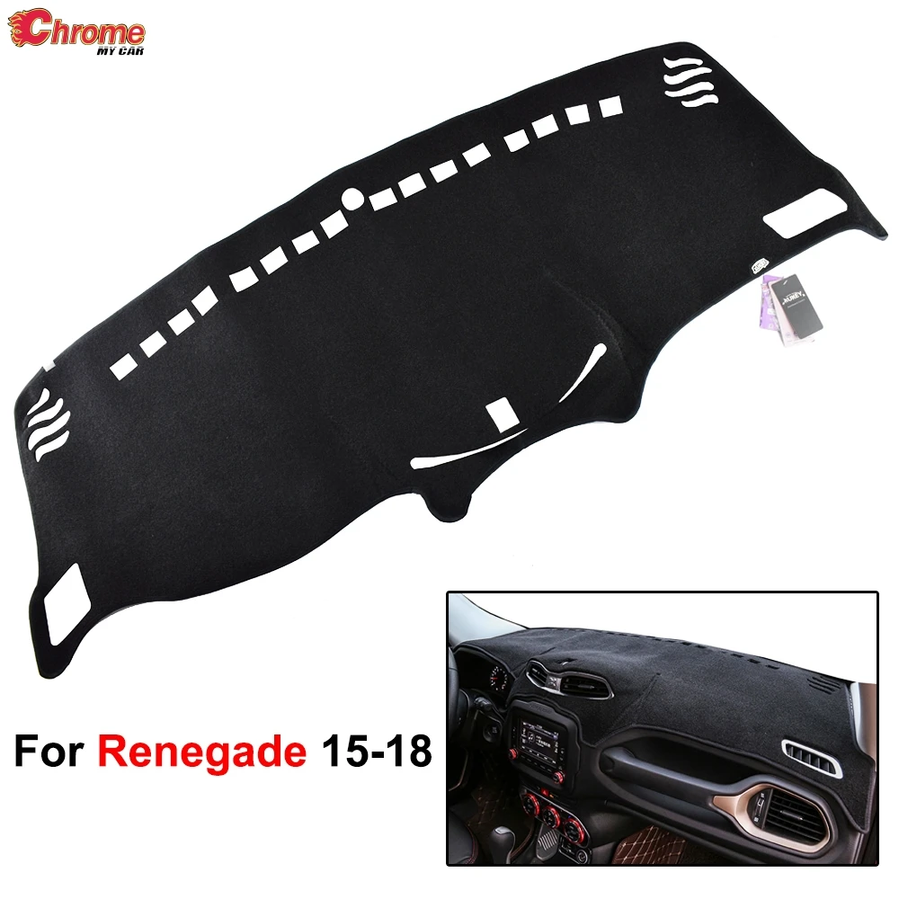 

For Jeep Renegade 2015 2016 2017 2018 Dashboard Cover Dashmat Dash Mat Sun Shade Board Black Carpet Accessories Car Styling