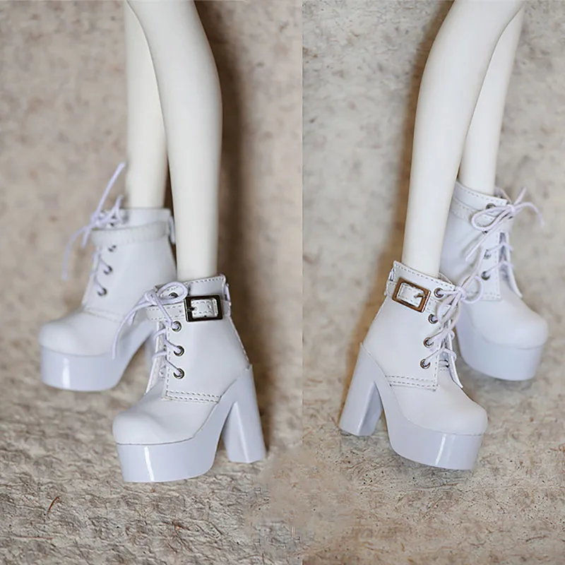 Allaosify BJD обувь 1/3 1/4 для девочек Черный Белый Коричневый высокий каблук - Color: 1