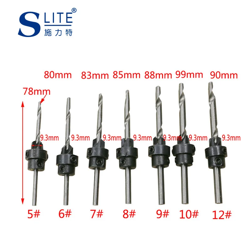 Slite 22PC Wood Screw Sharpening Knives Lapping Machine 7 Sets Of Woodworking Drill Bit Taper Hole Drilling Wooden Box  