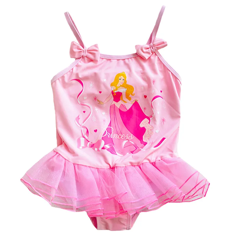 Купальные костюмы для маленьких девочек с героями мультфильмов; танкини для маленьких девочек; бикини; пляжная одежда; Монокини; купальный костюм; пляжная одежда - Цвет: Розовый