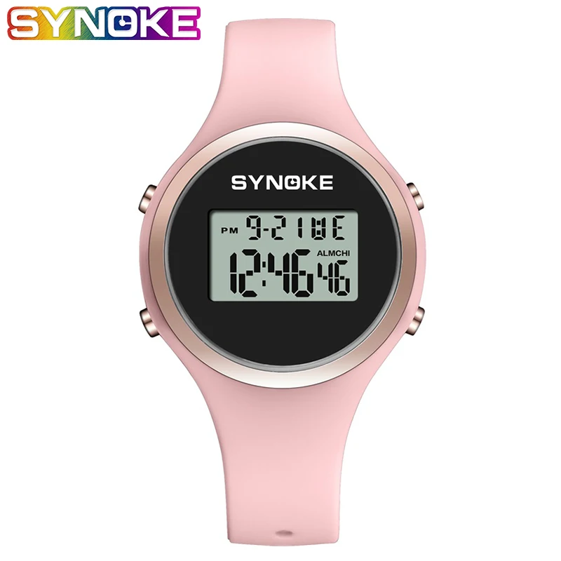 

SYNOKE Reloj Digital Mujer Relogio Feminino Esportivo Waterproof Resistant Led Digital Watch Women Wrist Watch Girl Silicone