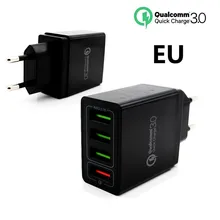 QC 3,0 6.2A высококачественное зарядное устройство для телефона с разъемом EU/USA быстрое настенное зарядное устройство s Кабели 4 порта USB для iphone X samsung huawei Xiaomi