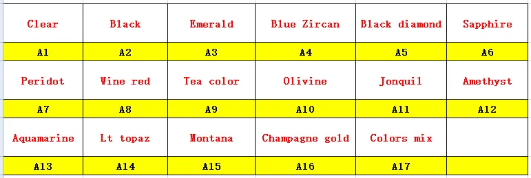Pear shape silver claw A1-A17