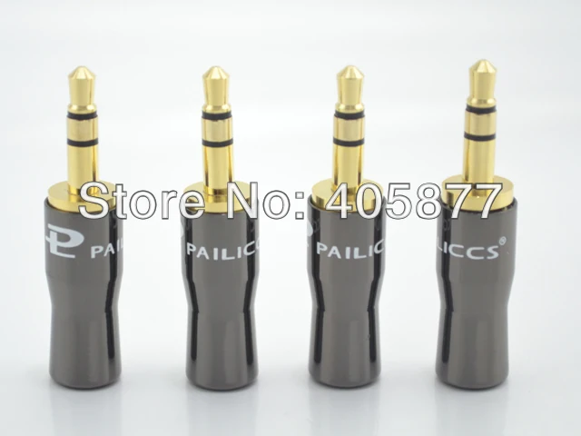 Hi Fi аудио 24K Позолоченные 3 5 мм полюса разъемы для наушников 10 штук|3 plug|plug 3.5mmhifi plug |