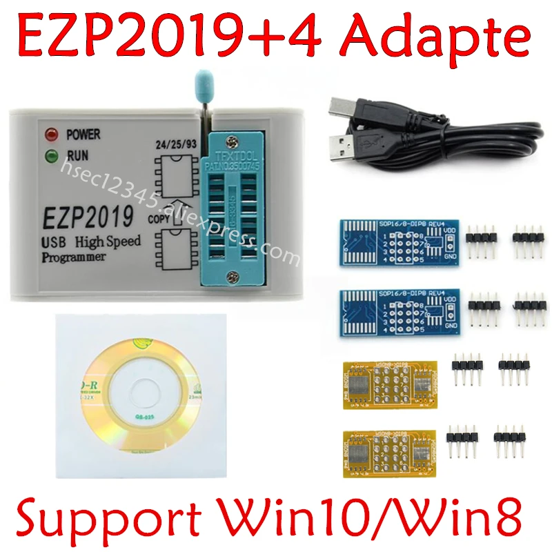 EZP2019 высокоскоростной USB SPI программист+ 4 адаптера лучше, чем EZP2010 EZP2013 2011 поддержка 24 25 26 93 EEPROM 25 Flash биос