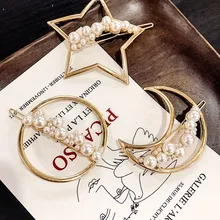 1 шт. Французский Ретро булавка с имитацией жемчуга Геометрия шпилька синтетические чёлки волос клип Топ зажим, аксессуар для волос G0429