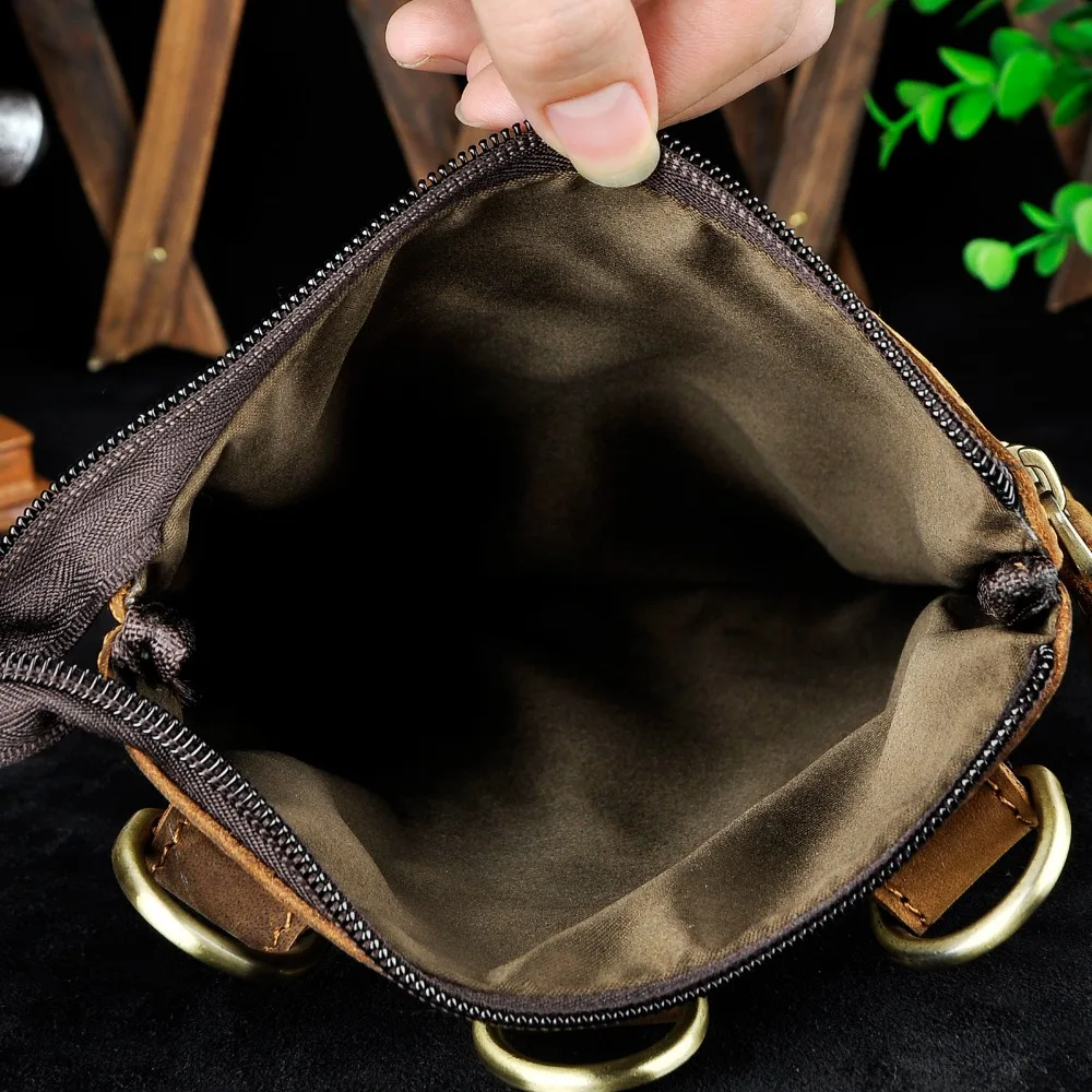 Fashion Real Leather Multifunction Casual Waist Pack 8" Pad Cross-body Bag Satchel Messenger Bag Hip Bum Pouch Belt Pack 8712d