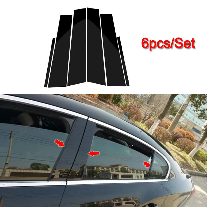 

6pcs Car Window Pillar Posts Trim Sticker Molding For Buick Lacrosse 2011-2014