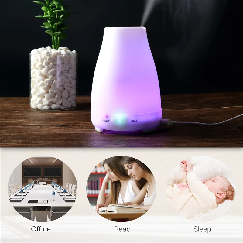 

Aroma Essential Oil Diffuser Ultrasonic Mist Humidifier Aromatherapy Air Purifier 7 Color Change LED Night light For Office Home