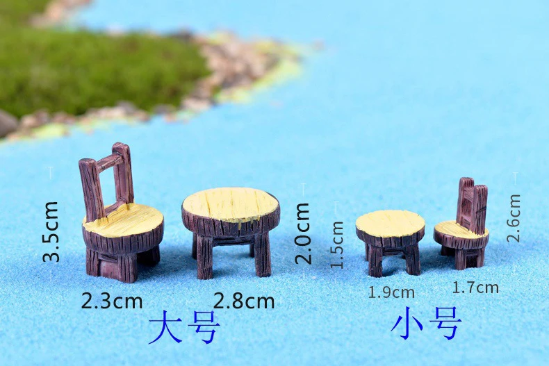 الاطفال البسيطة خشبية الجدول كرسي اثاث مجموعة الجنية حديقة دمية الديكور المنمنمات المشهد الصغير الأطفال نتظاهر اللعب