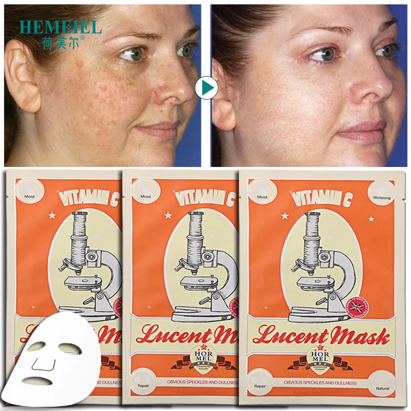 

HEMEIEL Vitamin C Whitening Face Mask Brighten Skin Anti Spot Fade Speckles Moisturizing Facial Care Sheet Mask Korean Cosmetics