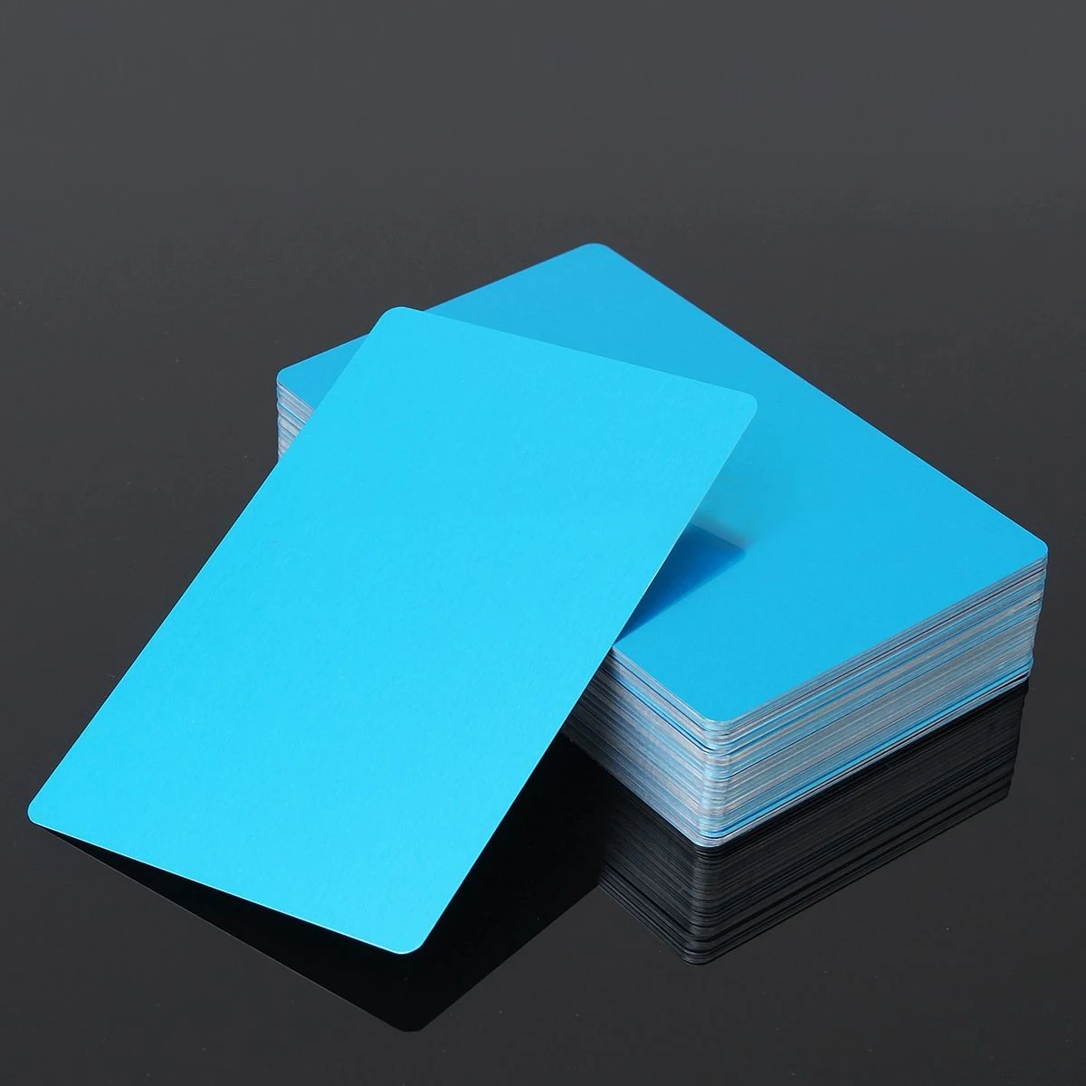 New 100pcs/set 86mm*54mm*0.22mm Blanks Laser Engraved Metal Business Mark Cards