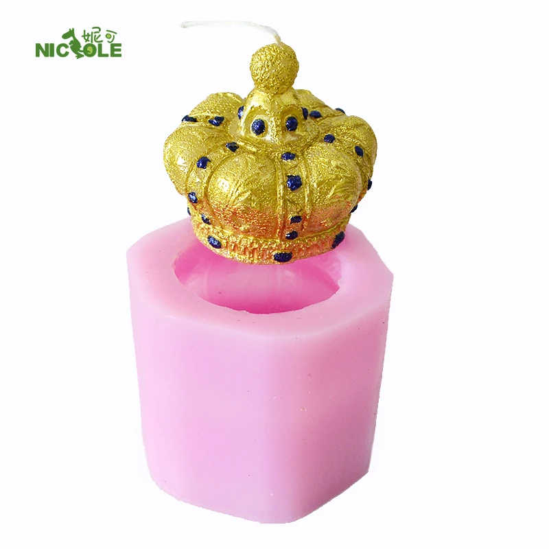 

3D Crown Silicone Soap Candle Mold Flexible Craft Handmade Resin Clay Decorating Mould