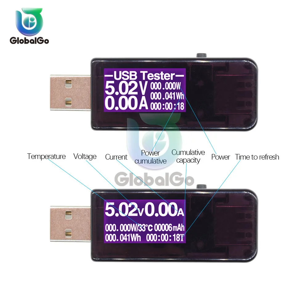 

7 in 1 LCD Digital Current Voltage Power Capacitor Tester USB Charger Tester Meter Voltmeter Thermometer Ammeter Measuring Tool