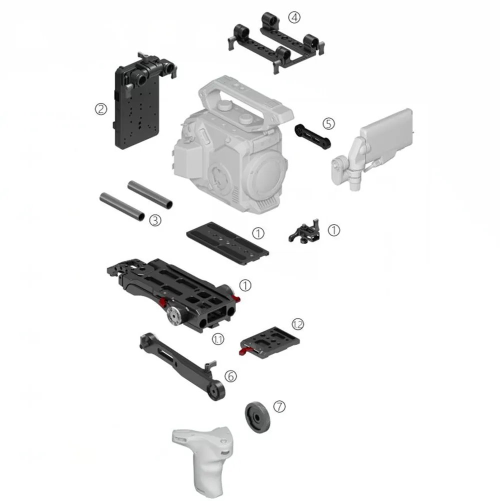 TILTA ES-T86 Tilta для Panasonic EVA1 rig/клетка ручка на заказ карты рот/Система питания/Удлинение руки/