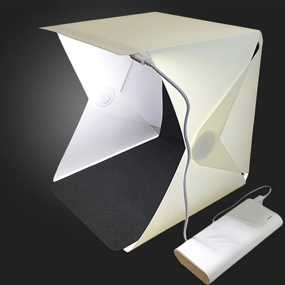 Portable Folding Lightbox Photography Studio Softbox LED Light Soft Box for iPhone x 8 Samsang HTC DSLR Camera Photo Background |