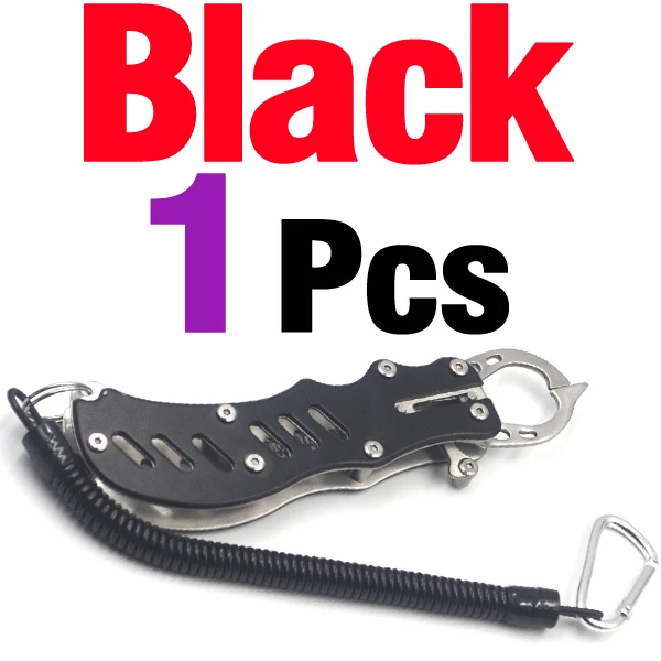 1Pcs Black MNFT 1 шт. портативный компактный рыба губы захват Захваты из нержавеющей стали Морская Рыбалка снасти инструменты - Цвет: 1Pcs Black