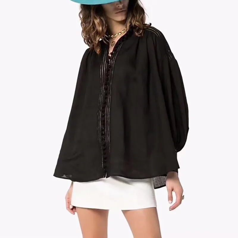 [LIVIVIO] الدانتيل خليط النساء دعوى طية صدر السترة فانوس كم قميص عالية الخصر سليم البسيطة تنورة اثنين من قطعة مجموعة الإناث الربيع 2019