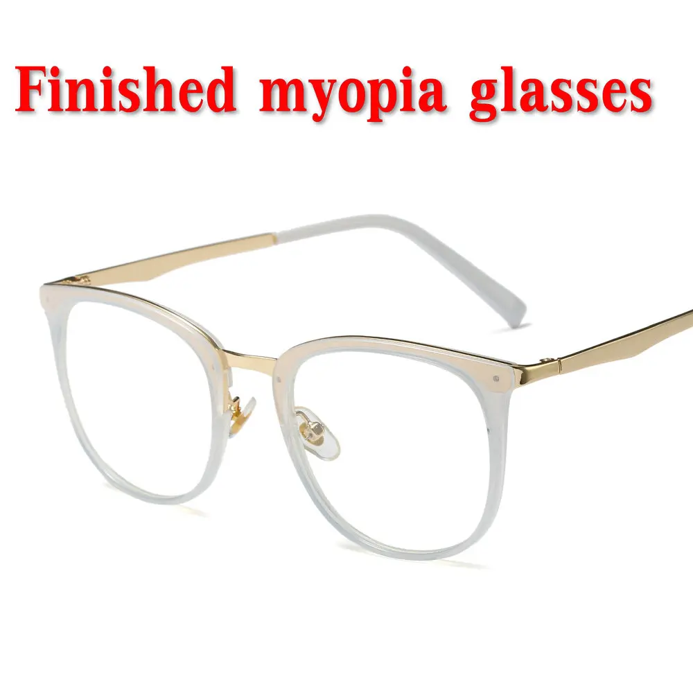 Очки для близорукости 0-1-1,5-2-2,5-3-3,5-4, мужские короткие очки для коррекции зрения, черная прозрачная оправа, женские очки для близорукости NX