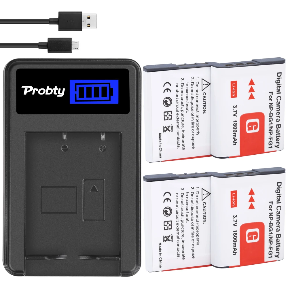 

NP-BG1 1800mAh, высокая емкость, заменить аккумулятор и зарядное устройство для Sony