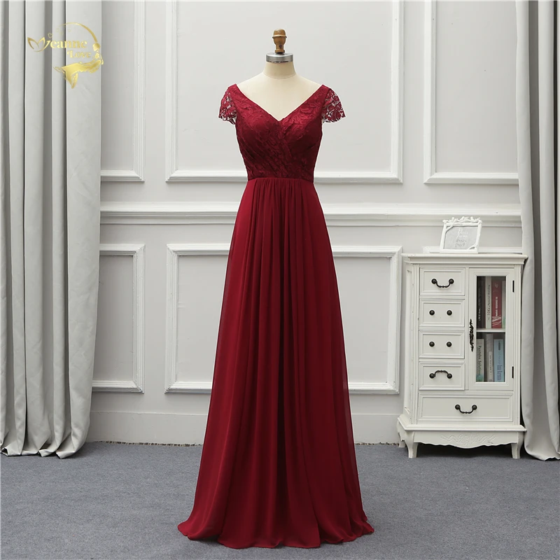 wine red chiffon dress