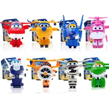 8 pcs/Set Super Wings Action Figure Toys Mini Airplane Robot Superwings Transformation Anime Cartoon Toys For Children Boys Gift
