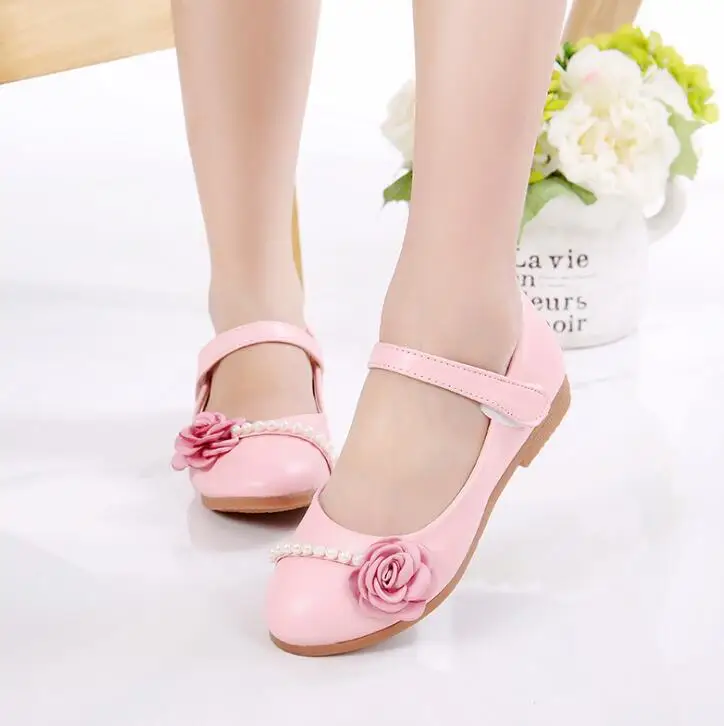 الوردي زهرة الأطفال الفتيات الاطفال الجلود الخرز الأميرة اللباس أحذية ل فتيات صغيرات يتدربن على المشي حزب الزفاف حذا فردي للسيدات جديد الرب...