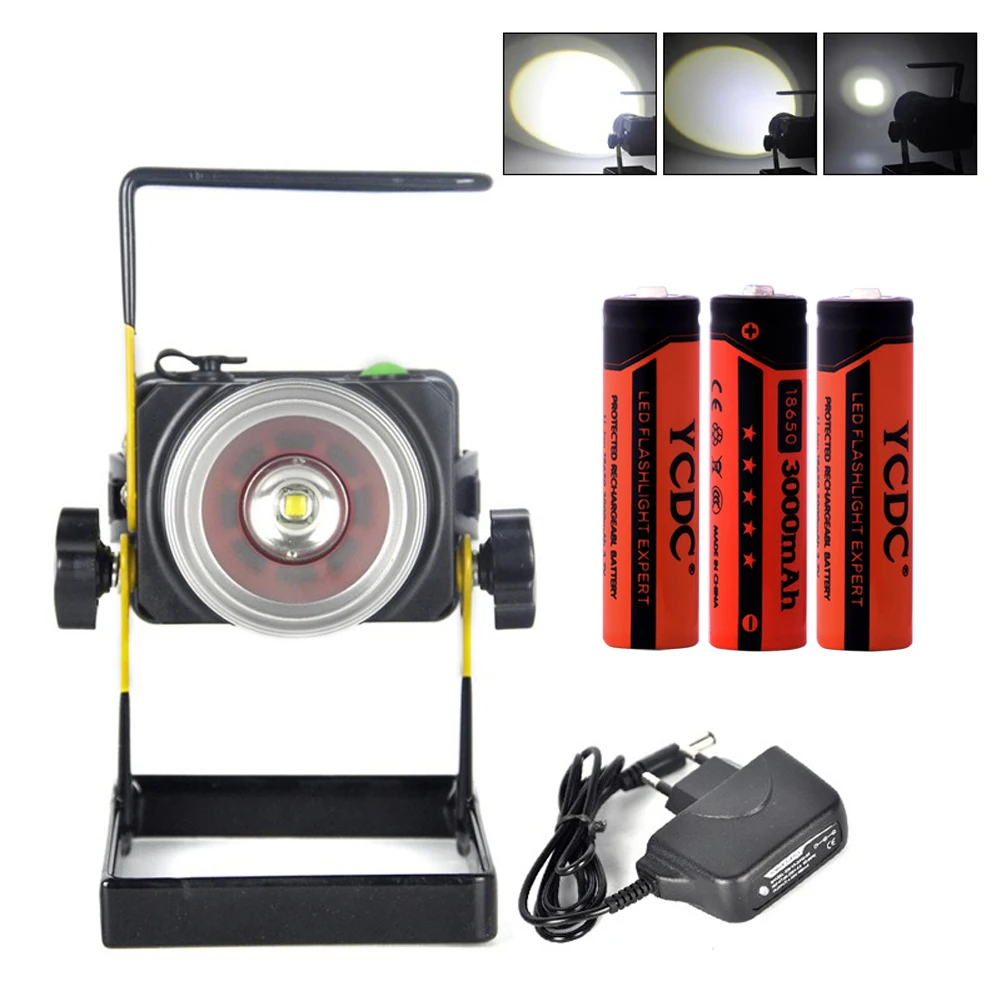 

TSLEEN Waterproof Zoomable Dimmer LED Flood Light Portable Spotlight EU US 18650 Led Floodlight Night Fishing Emergency Lamp