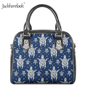 

Jackherelook Luxury Women PU Leather Shoulder Bag Ladies Handbags Sea Turtle Pattern Ocean Style Female Small Tote Crossbody Bag
