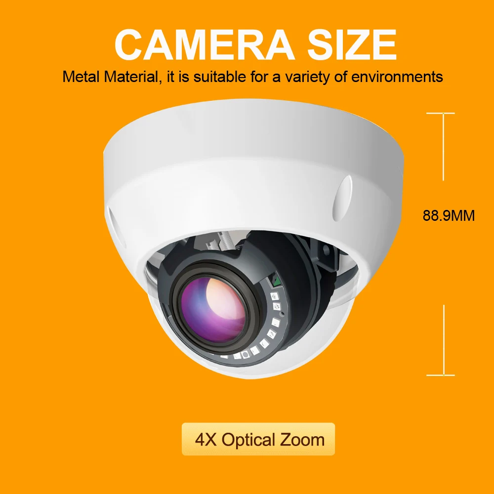 HD 5MP POE купольная ip камера ONVIF H.265 4X оптический зум объектив WDR Открытый ИК монитор