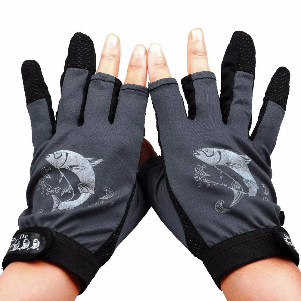 3 перчатки для рыбалки из хлопка, высокое качество, противоскользящие перчатки для рыбалки, спортивные противоскользящие перчатки, перчатки для рыбалки