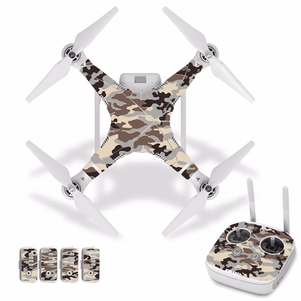 

[J30011] Camouflage Waterproof PVC Decal Skin Sticker For DJI Phantom 3 Drone body protection film+remote Controller cover