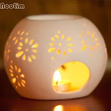 NOOLIM креативный чистый белый полый масляный горелка Керамическая ароматические свечи свежий воздух домашний декор в гостиной