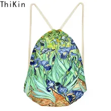 THIKIN женская сумка на шнурке Ван Гог Рисование маслом дети девочки мини хранения мешок для плавания сумки женские стринги с кармашком